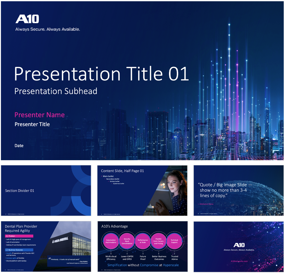 A10 PowerPoint template elements.